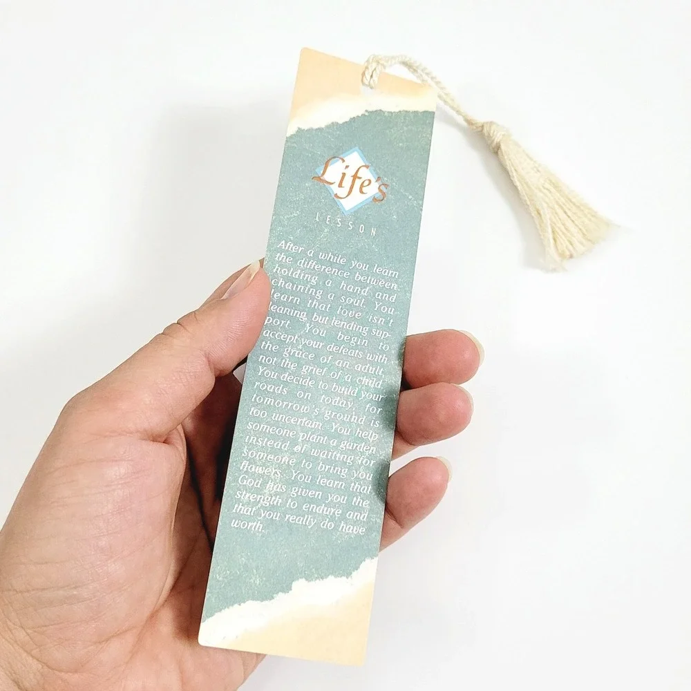 Vintage 90s Life's Lesson Bookmark cream tassel Inspirations 1993 Artworks PT101